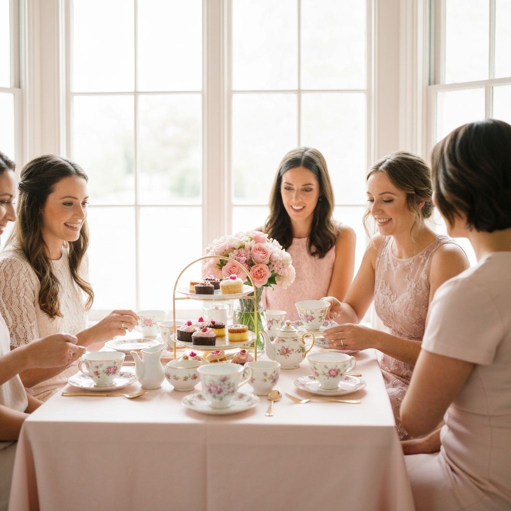 Intimate bridal shower tea party
